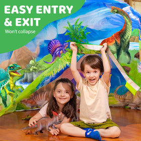 WO Dino Aerodome inflates in seconds for quick setup and playtime.