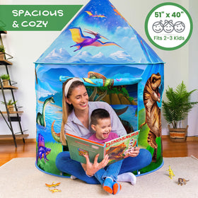 W&O Dino Paradise tent remote with eight light modes for cozy storytelling