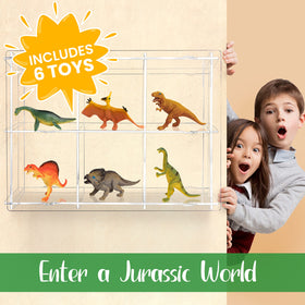 Includes six bonus dinosaur toys to extend the dinosaur world.