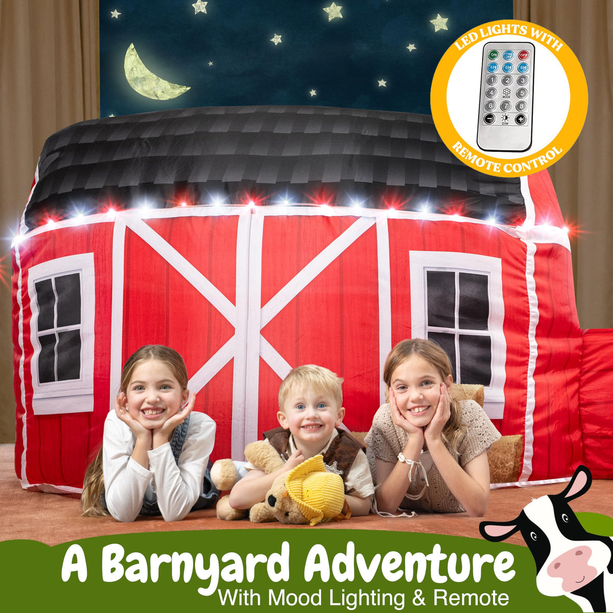 Durable polyester fabric of the W&O Farmhouse Barn Aerodome is easy to wipe clean.