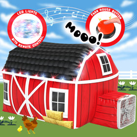 W&O Farmhouse Barn Aerodome ready for instant indoor play with quick fan setup.