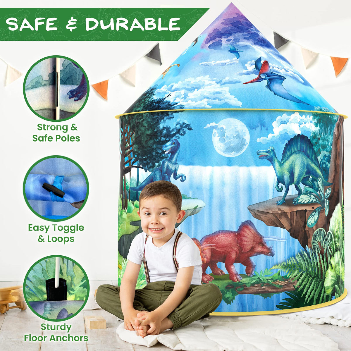 W&O Fiberglass poles provide sturdy support during active play