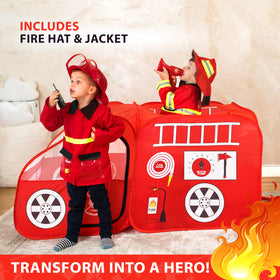 W&O Fire Truck Play Tent jacket completes firefighter role-play outfits.