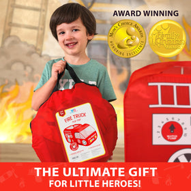 W&O Fire Truck Play Tent premium polyester for durable, long-lasting play.