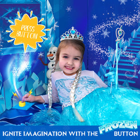 W&O Frozen Princess Tent LED lights glow for a cozy winter scene