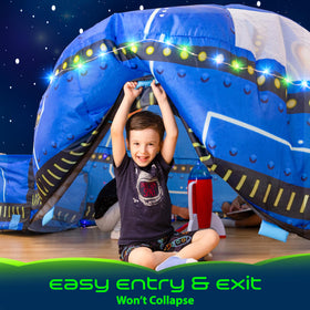 W&O glow-in-the-dark UFO tent creates magical nighttime play and storytelling.