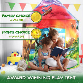 W&O Indoor-outdoor ready dinosaur tent for travel-friendly fun
