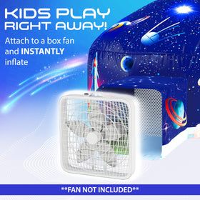 W&O inflatable space fort setup in seconds for quick indoor fun