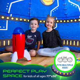 W&O spacious, breathable tent fabric supports multi-child space play indoors.