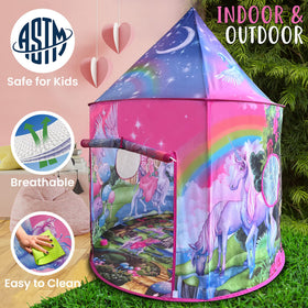 W&O Unicorn Sparkle Play Tent ideal for outdoor garden play