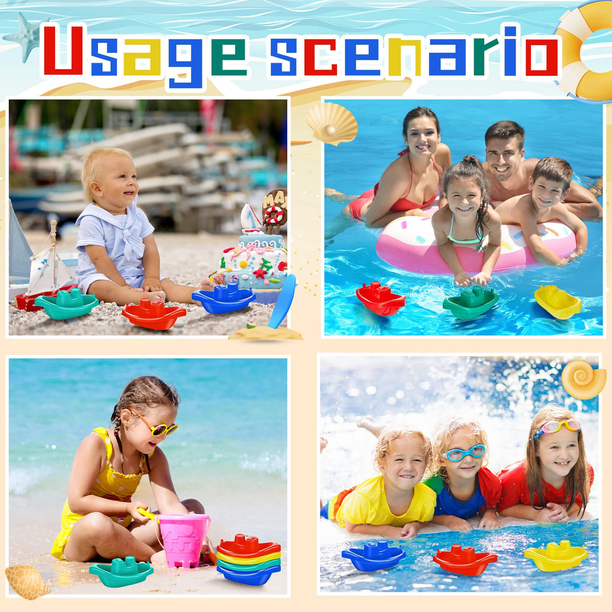 Woanger bath toys stack for easy storage after bathtime.