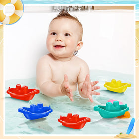 Woanger color-recognition boats support sorting skills during bath and play.