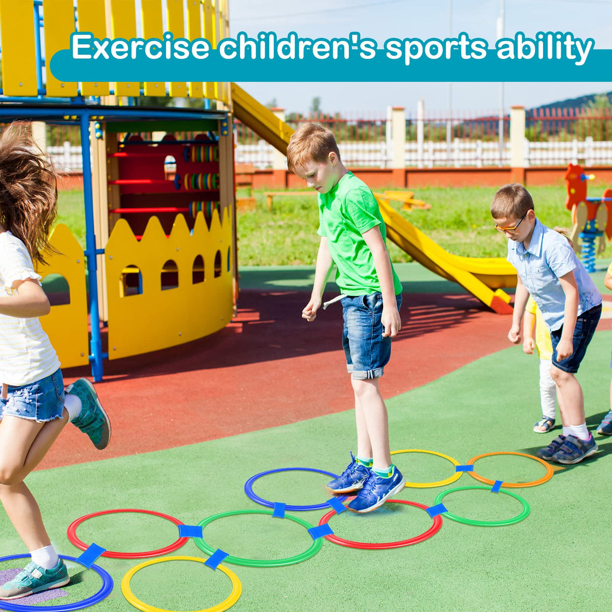 Woanger hopscotch helps kids balance and motor skills during active play