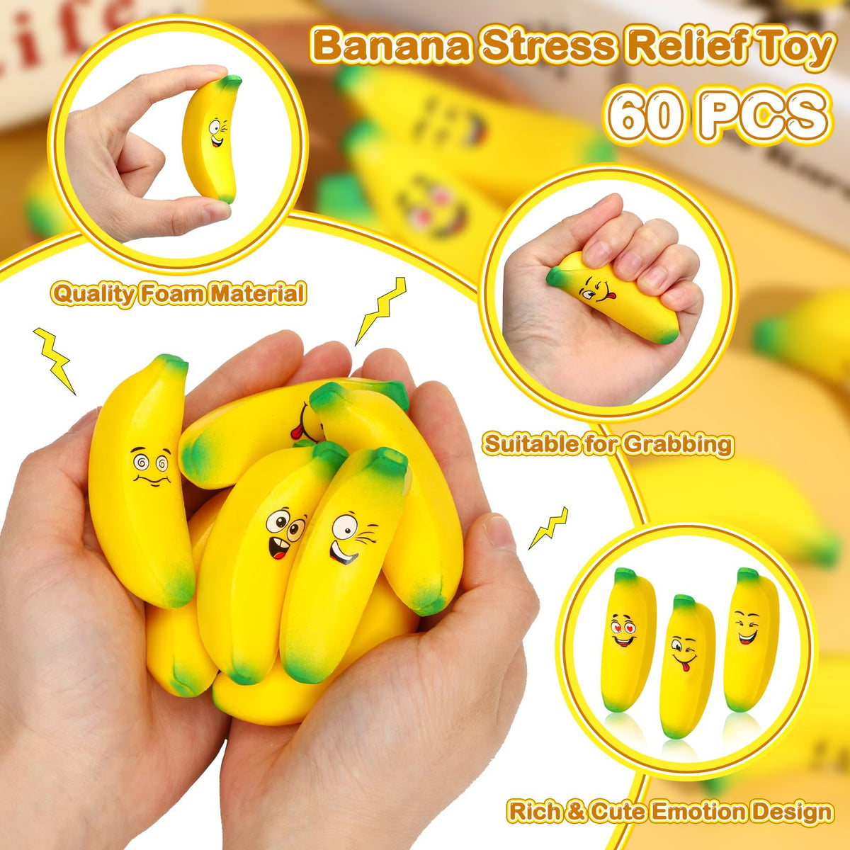 Woanger mini banana squeeze ball for discreet desk use