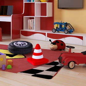 Woanger roadblock cone pillow doubles as a neck or head cushion for relaxation.
