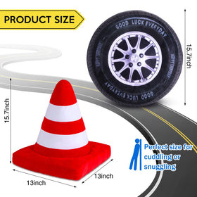 Woanger traffic cone pillow colorful accent for playful desk or sofa decor.