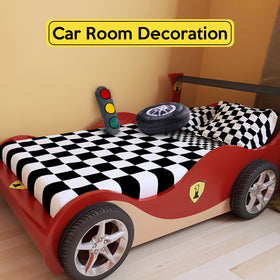 Woanger two piece race car decor set brightens any room