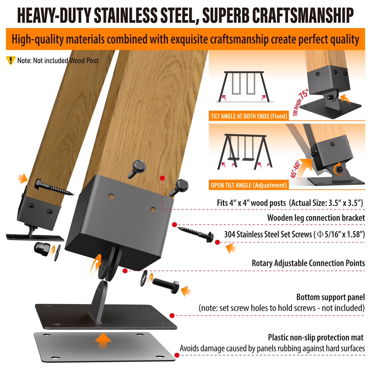 Wide base plate enhances frame stability during windy or active play.