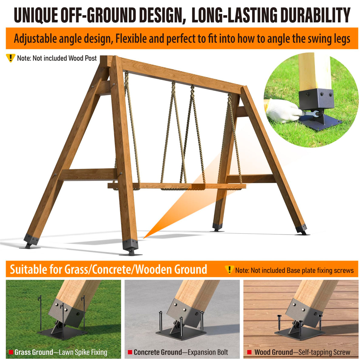 Universal 4x4 swing legs compatibility ensures versatile installation.