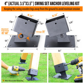Protects wooden swing legs from damp ground and mower damage for longer life.