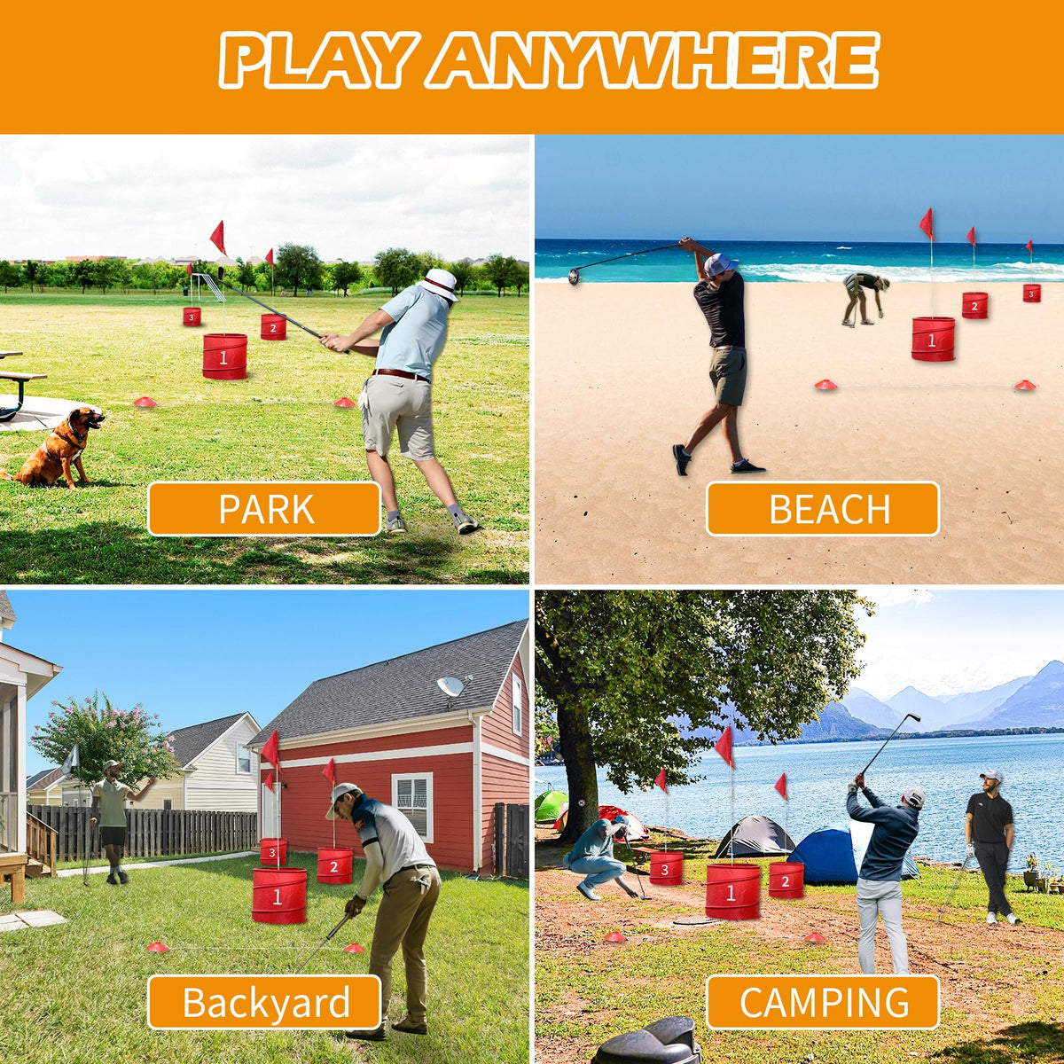 WodGod 3-hole yard golf set ready for quick challenges