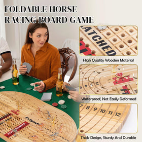 WodGod wood horse race board with dice and cards for quick start gameplay