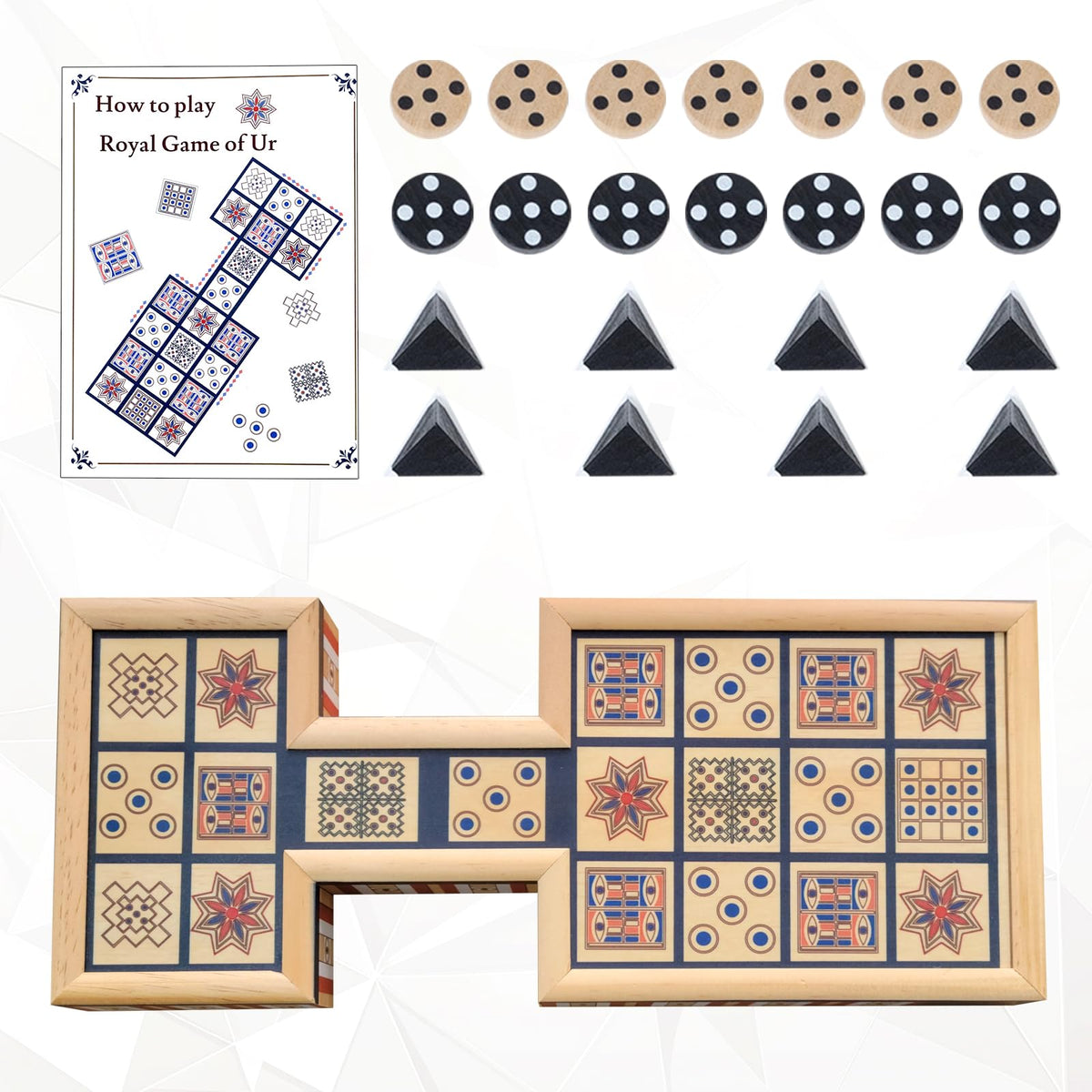 WodGod UR game pieces: fourteen traditional playing figures.