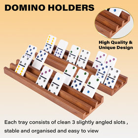 WodGod wooden domino racks angled-slots for easy viewing