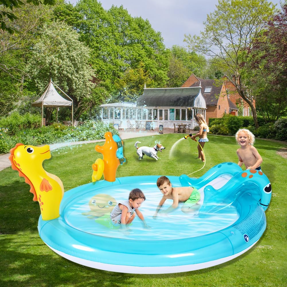WODMAZ Sea Animal Pool dimensions 78 by 59.5 inches for planning and setup