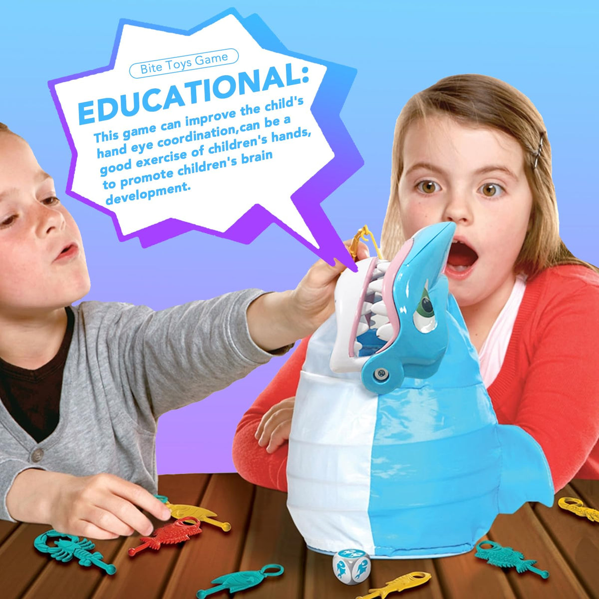 WOHPNLE family game night featuring shark bite challenge for bonding