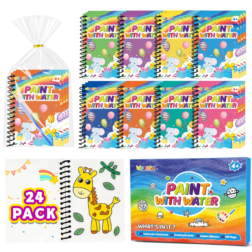 WOJASAL 24-pack mini coloring books for kids, ideal party favors and creative play.