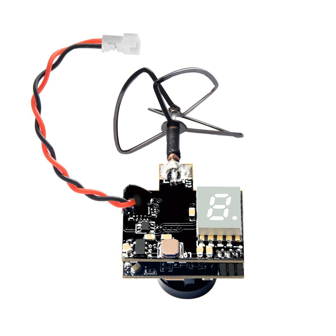 Wolfwhoop WT03 camera front view showing clear FPV feed for precise navigation