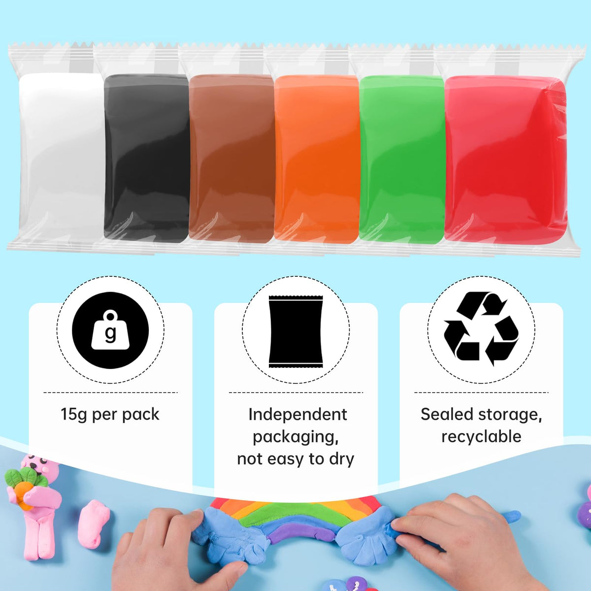 Wolwefa foam clay demonstrates soft texture for beginners and kids.