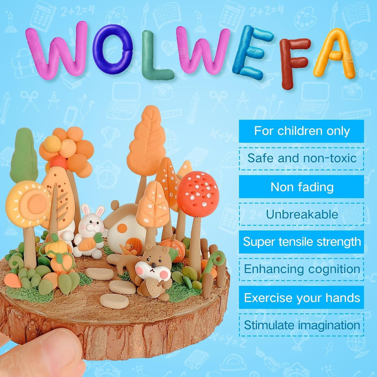 Wolwefa non-sticky, soft clay for clean, manageable crafting sessions.