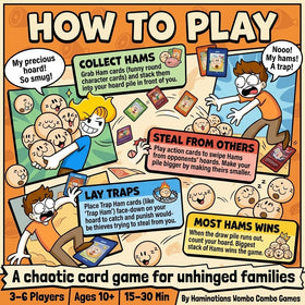 Wombo Combo Games Hoard the Hams steal and trap cards—add strategic twists to rounds