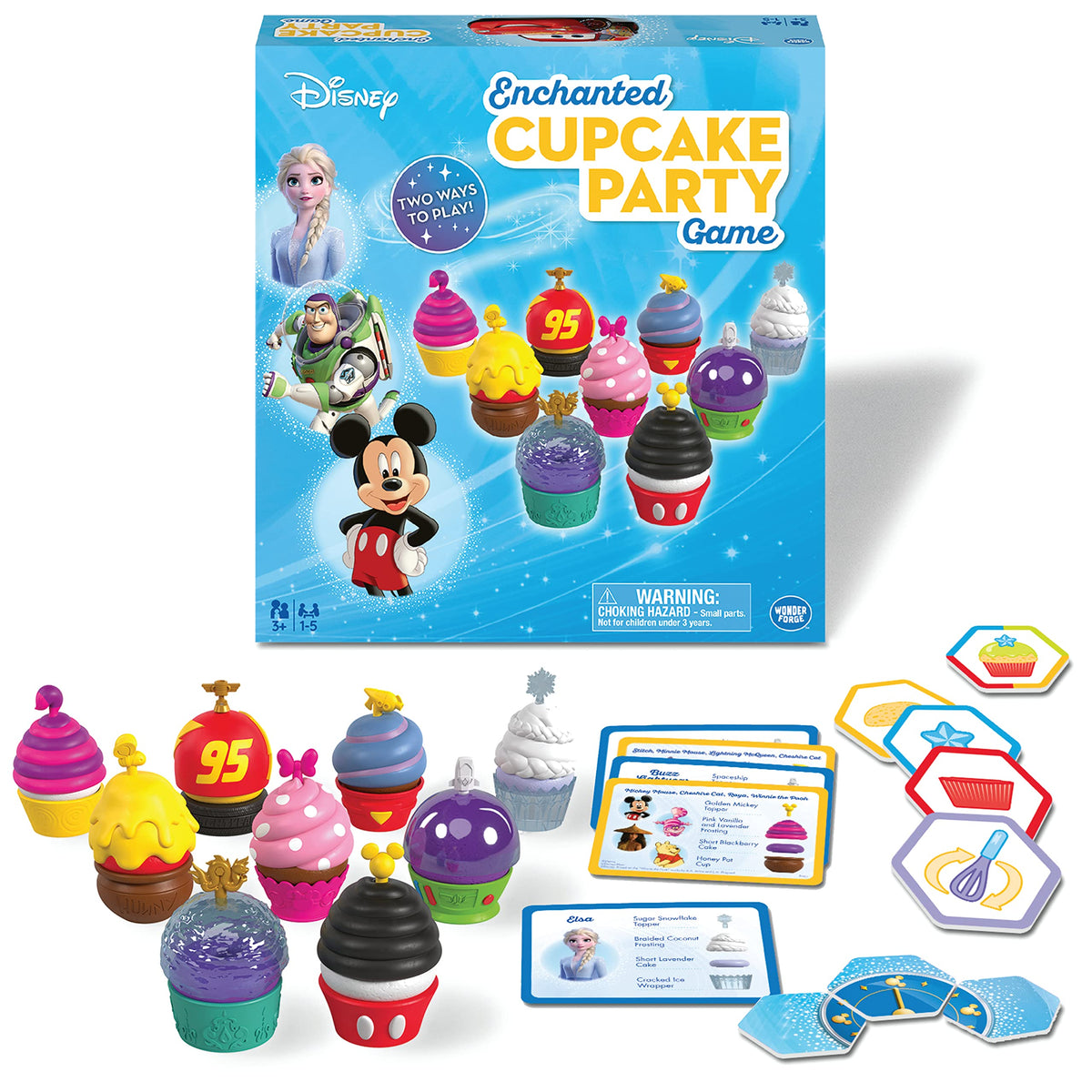 Wonder Forge Disney Enchanted Cupcake ingredients spread supports imaginative play and early matching skills.