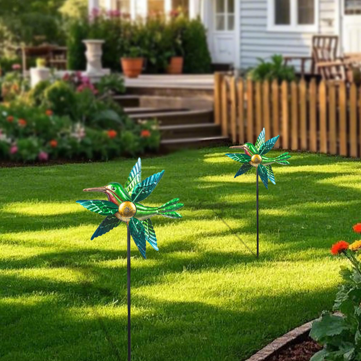 WONDER GARDEN wind spinner in windy day performance in yard