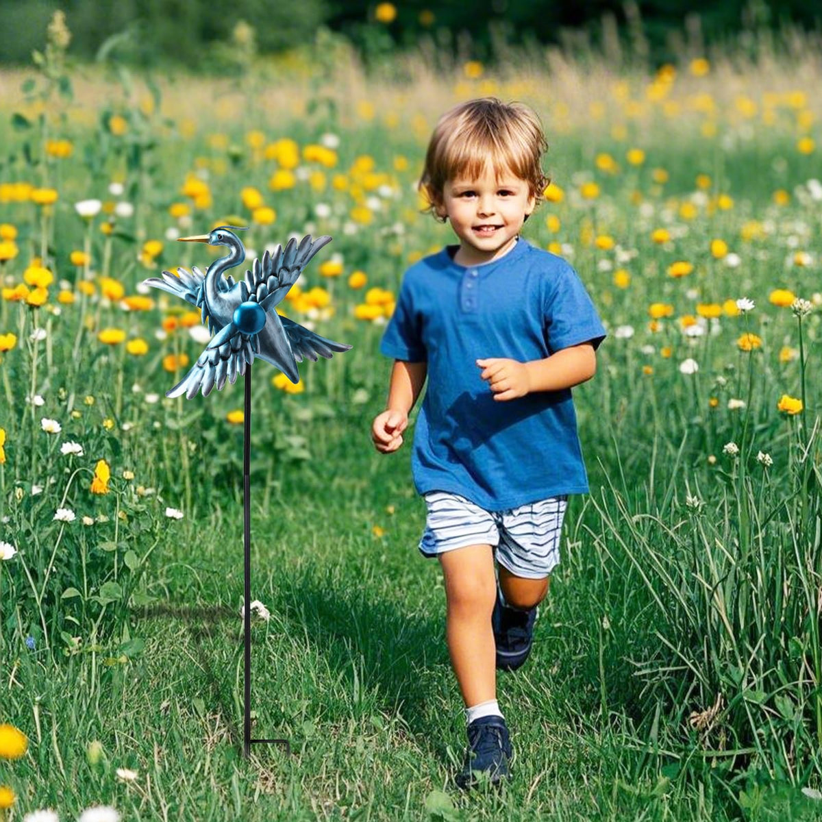 WONDER GARDEN gift-ready windmill set adds refined color to any garden