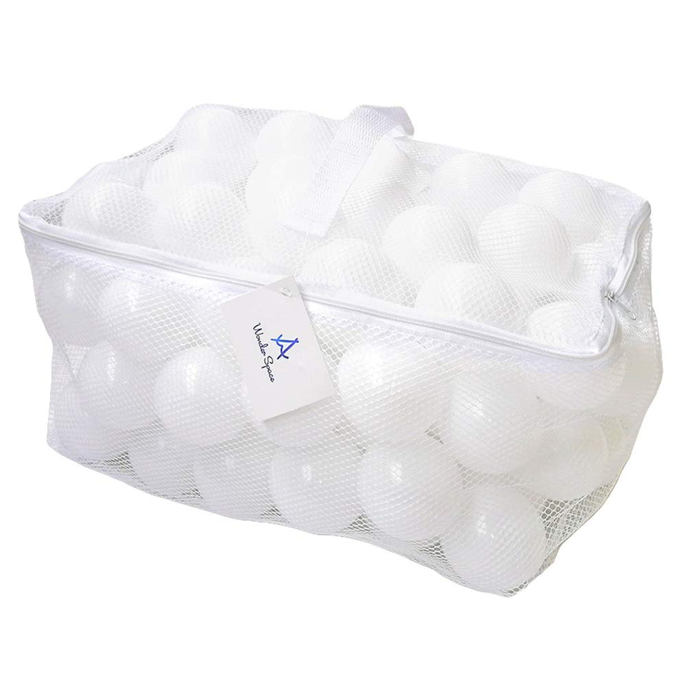 Wonder Space soft pit balls in pure white for clean, kid-friendly ball pits.