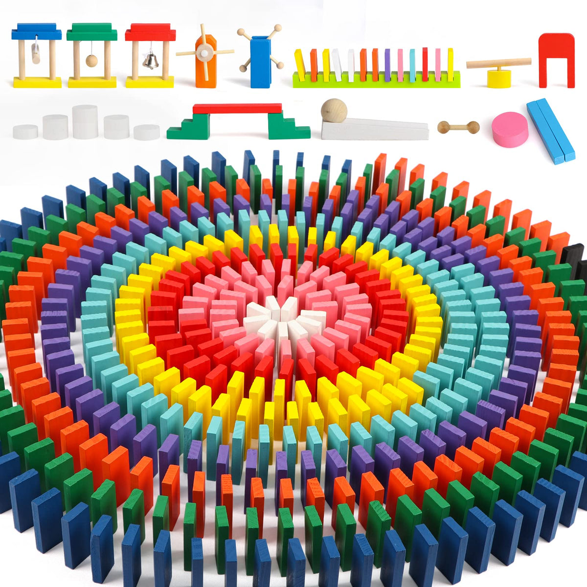 Wondertoys 1000-pcs dominoes set ready for creative play and learning.