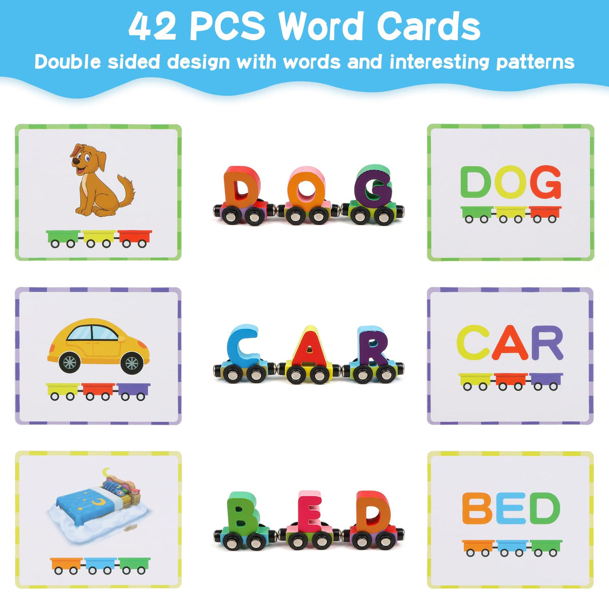 Wondertoys magnetic train cars connect for longer, immersive play