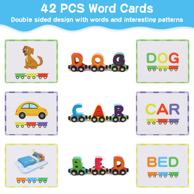 Wondertoys magnetic train cars connect for longer, immersive play