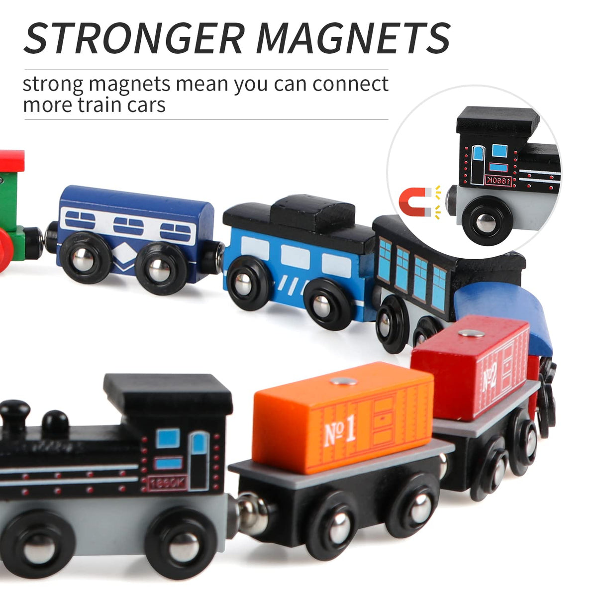 Wondertoys magnetic cargo load attaches securely for easy linking