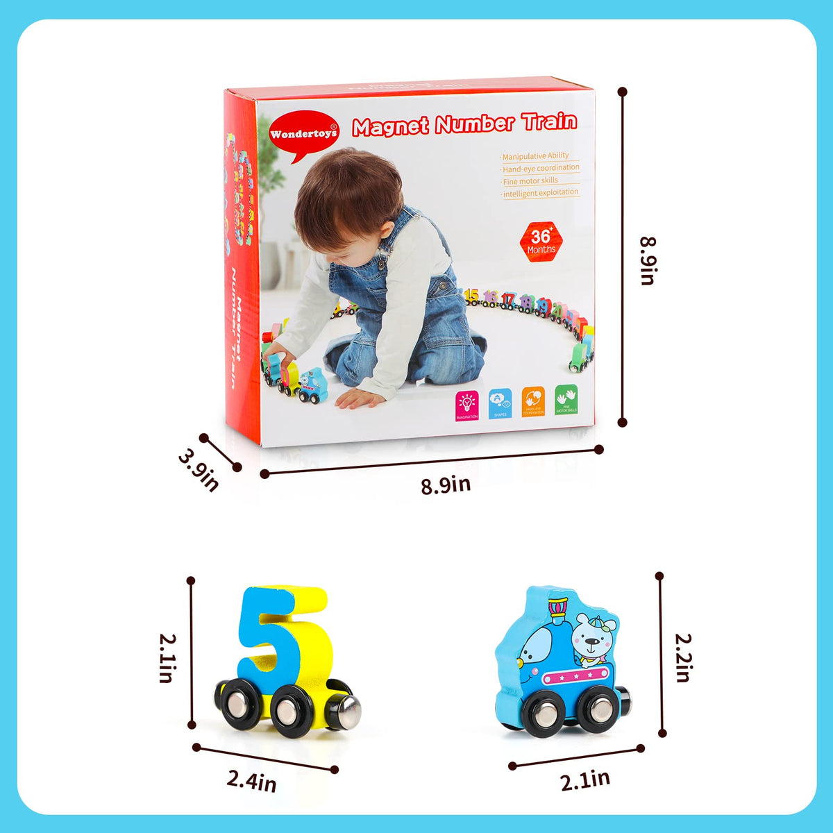Wondertoys number train color pieces boost visual recognition