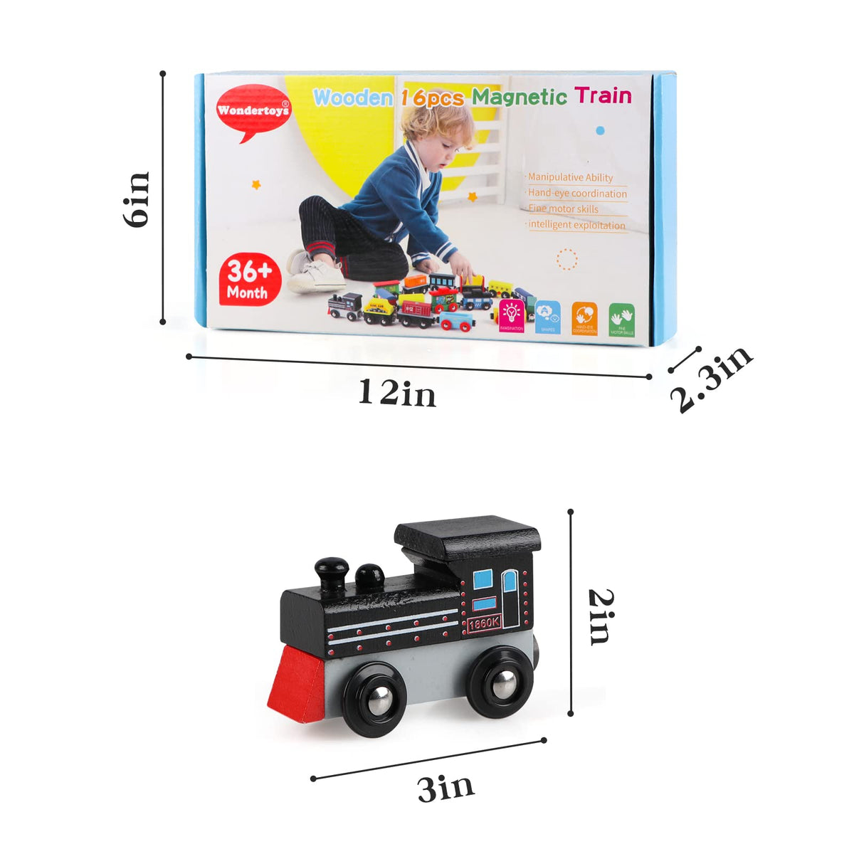 Wondertoys tanker car supports magnetic play with longer train setups