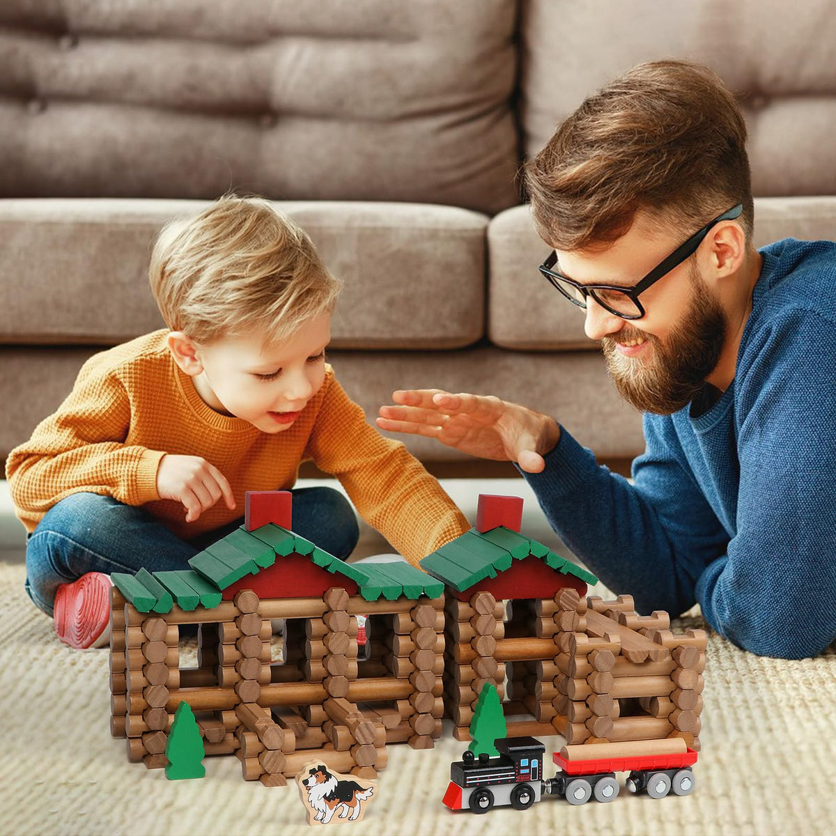 Wondertoys safe wooden set uses non-toxic paint for safe creative play