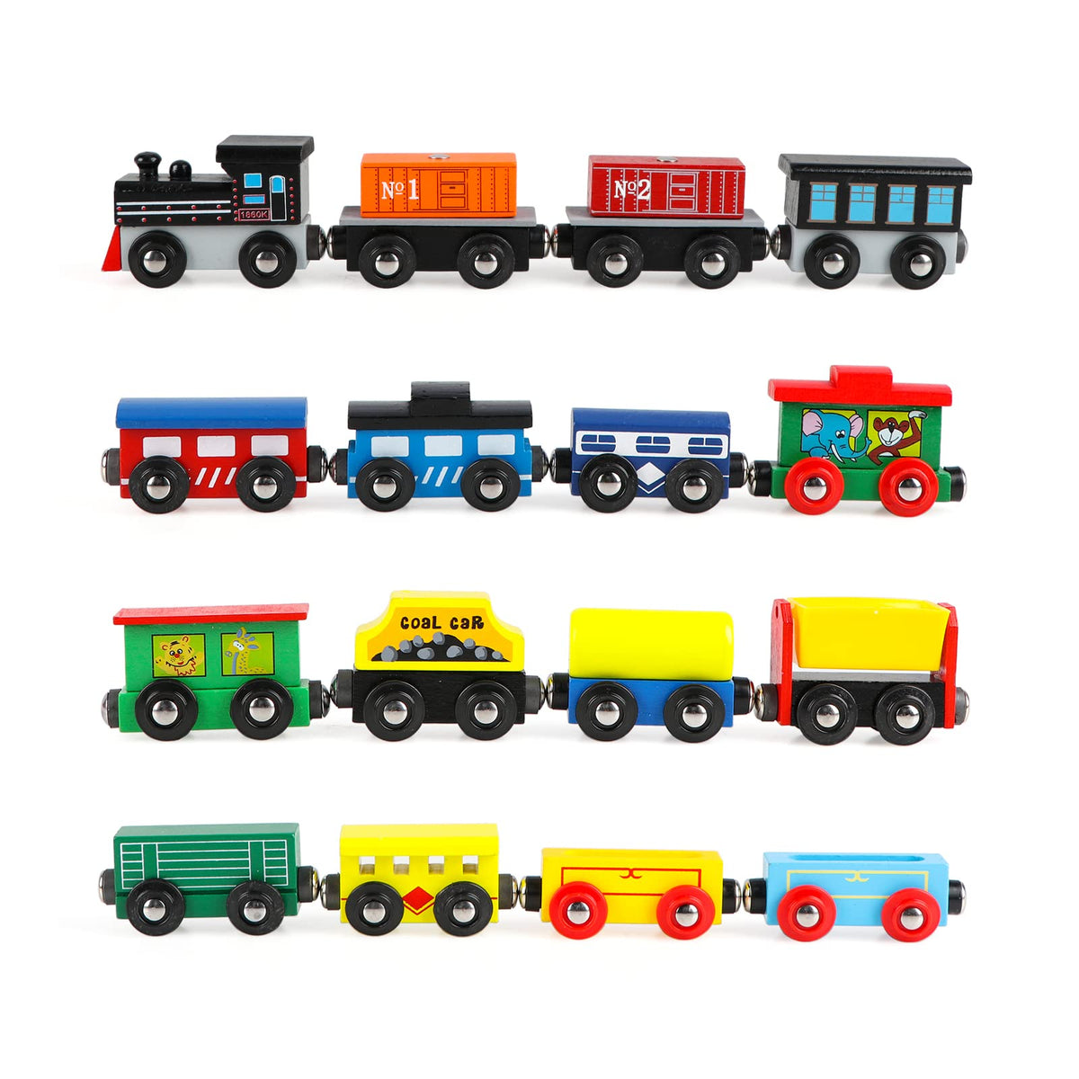 Wondertoys wooden train engines for durable, reliable play on busy tracks