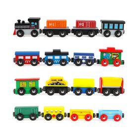 Wondertoys wooden train engines for durable, reliable play on busy tracks