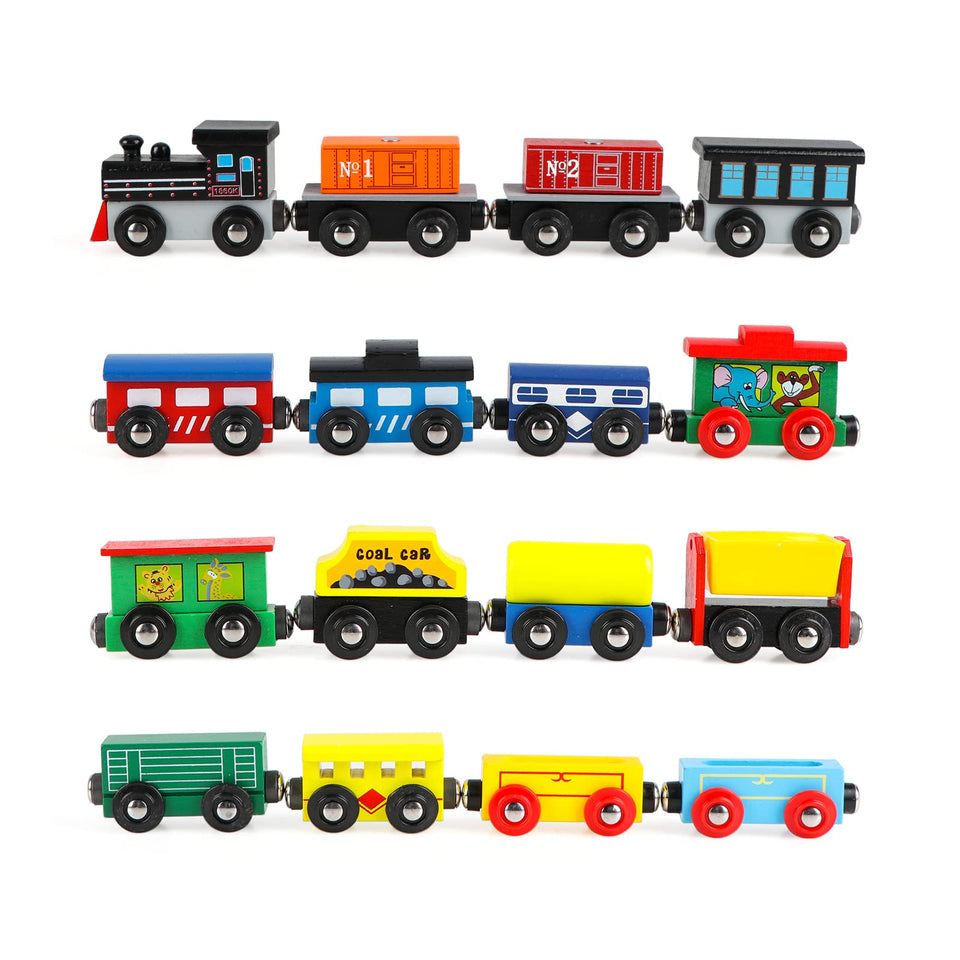 Wondertoys wooden train engines for durable, reliable play on busy tracks