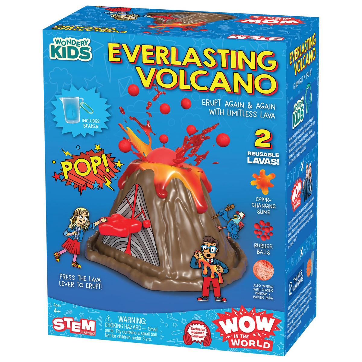 Wondery Kids Wow Volcano lava lever in action for hands-on science play